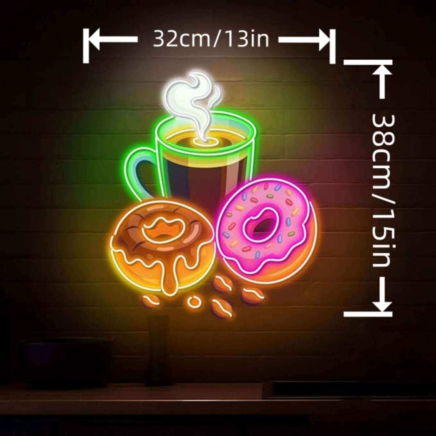Donuts LED Neon Sign USB Power - Commercial Kitchen Light recension och pris