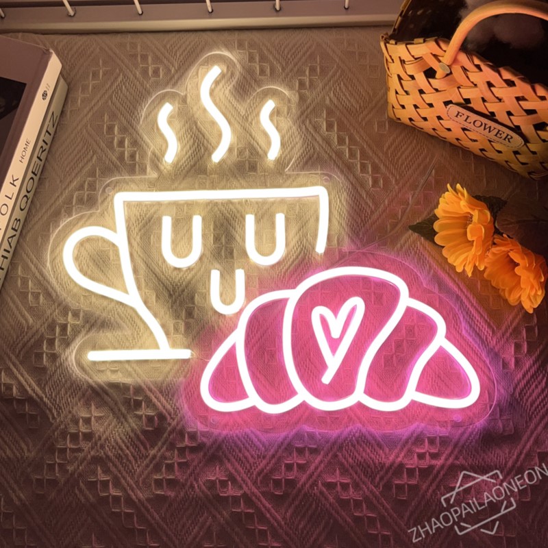 Coffee Bread Neon Sign Croissa - Commercial Kitchen Light recension och pris
