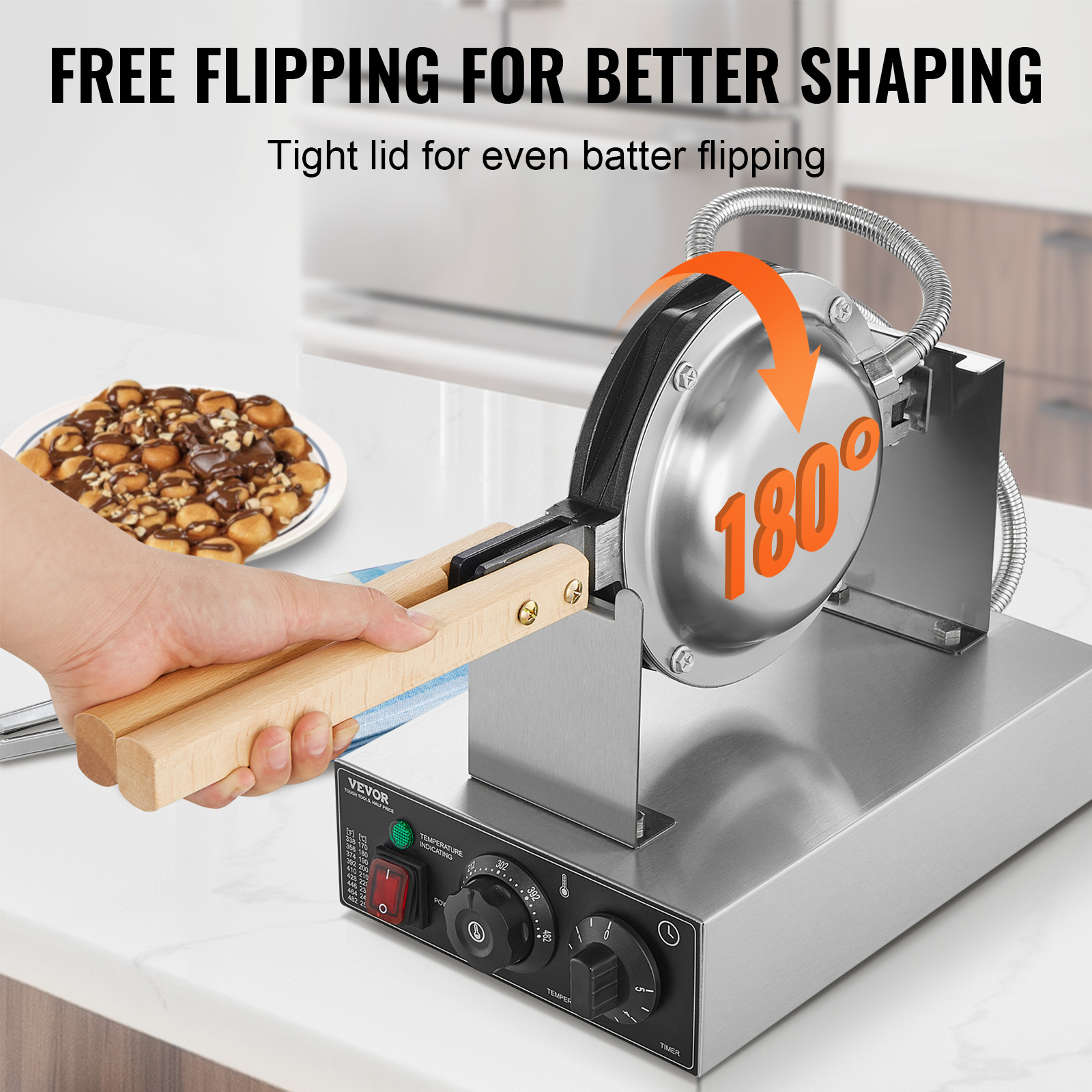 HomeWise Commercial Egg Bubble - Waffle Maker Commercial recension och pris