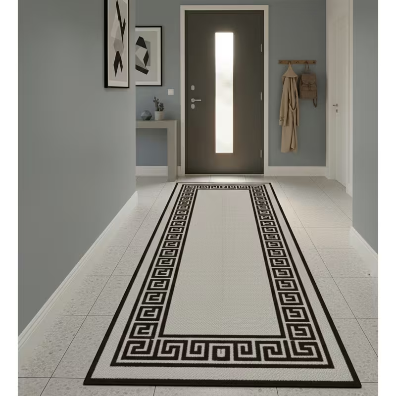 Black White Greek Key Border R - Commercial Kitchen Mats Anti Fatigue recension och pris