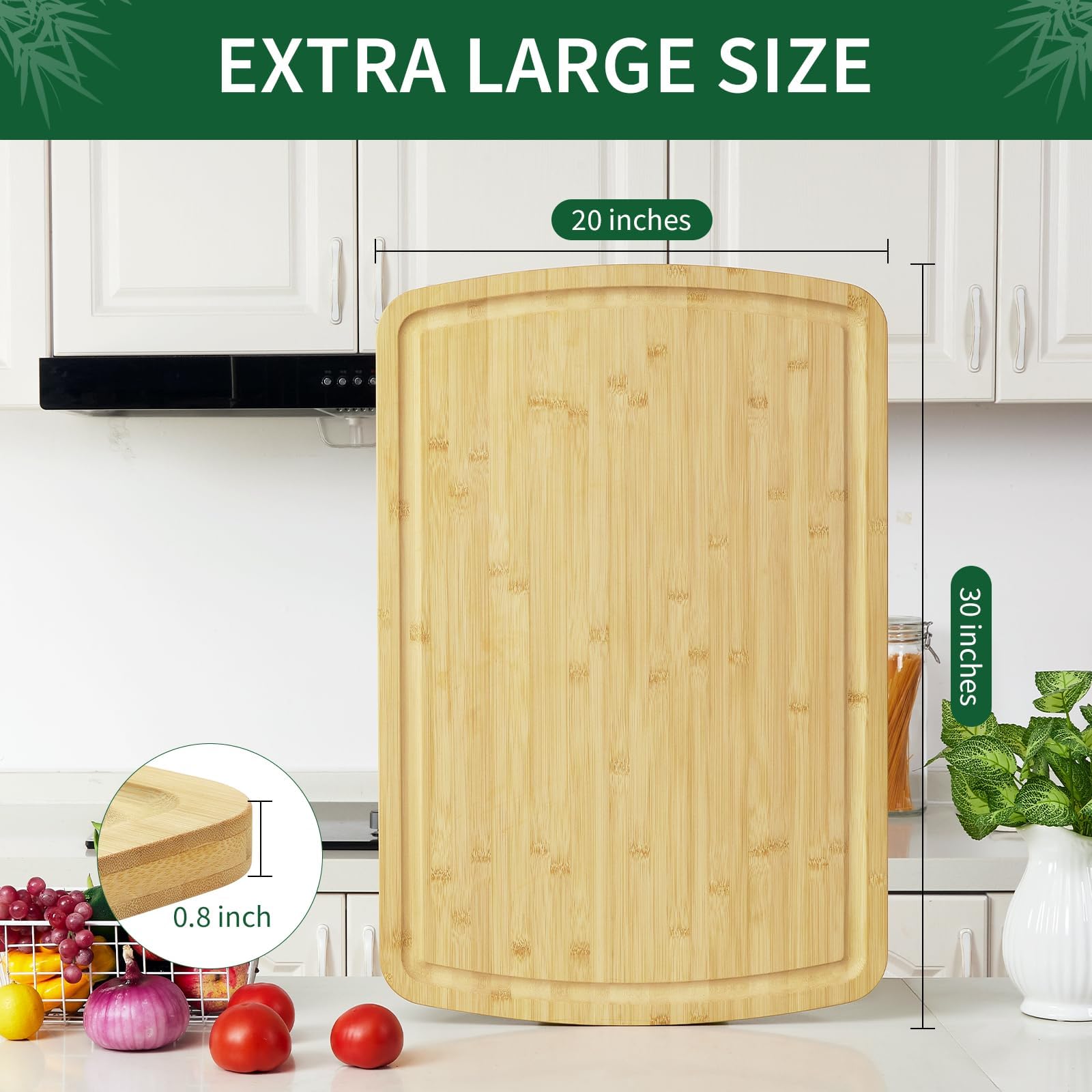 30x20 Inch Large Bamboo Cuttin - Commercial Kitchen Deep Cleaning recension och pris